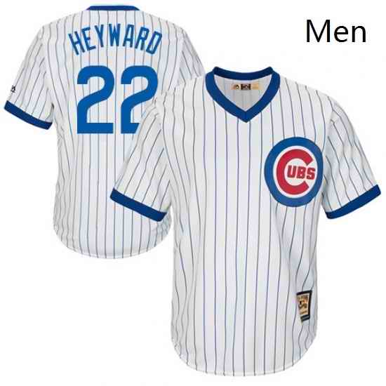 Mens Majestic Chicago Cubs 22 Jason Heyward Replica White Home Cooperstown MLB Jersey